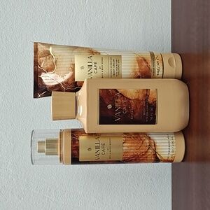 Bath & Body Works VANILLA CAFE 3 Piece Body Care Bundle Set